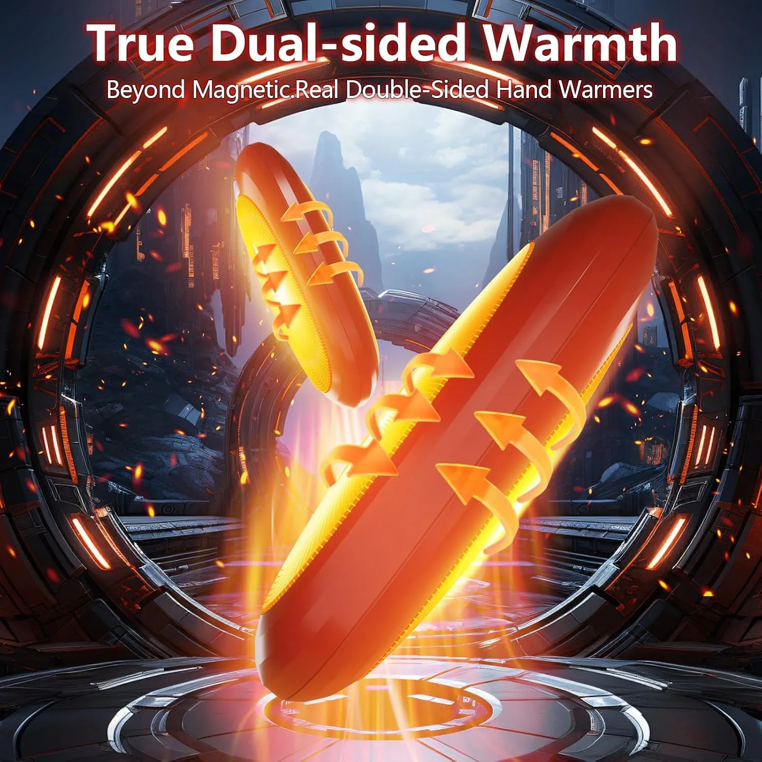 3-in-1 Electric Hand Warmers Rechargeable 2 Pack,14000mAh Portable Dual-Sided Handwarmer with Charging Case, 3 Levels Fast Heating Pocket Warmers,Gifts for Men,Women,Raynauds,Hunting Gear