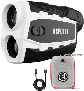 Acpotel Golf Range Finder with Slope, External Side Display,  0.5 Yard Accuracy, 1000 Yards Laser Golf Rangefinder, Flag Pole Locking Vibration, 1000mAh Rechargeable Range Finder Golf with Magnetic