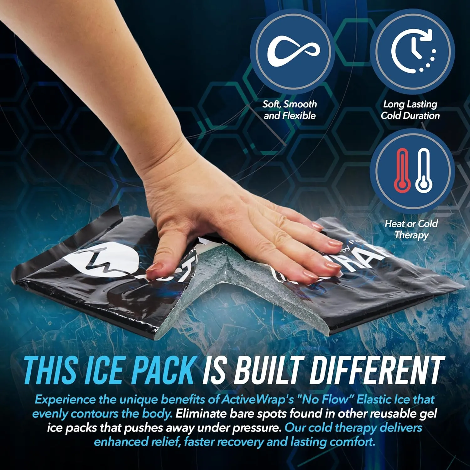 ActiveWrap Shoulder Ice Pack, with 2 Reusable Gel Packs for Shoulder Pain Relief, Rotator Cuff Cold Therapy, Adjustable Compression Straps, Post-Surgery Must-Have, Large/X-Large