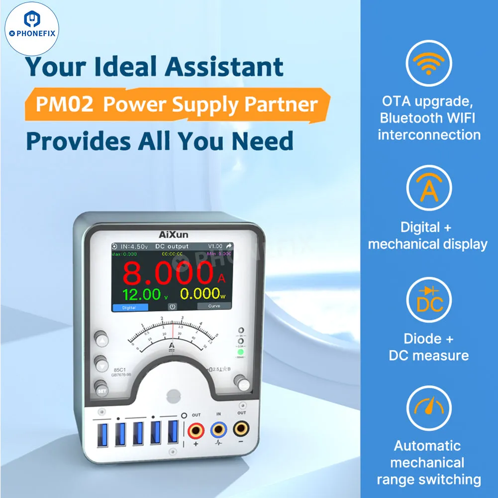 AiXun PM02 Smart DC Power Supply Partner For iPhone Android