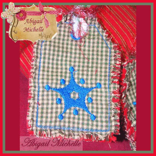 Christmas Tags Set - 5 Designs - Machine Embroidery, In The Hoop