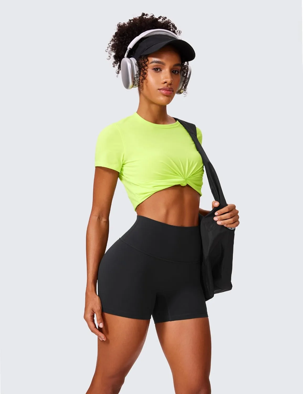 CRZ YOGA Secretsculpt Womens Butterlift High Waist Scrunch Butt Biker Shorts 4 Inches - No Front Seam Workout Gym Booty