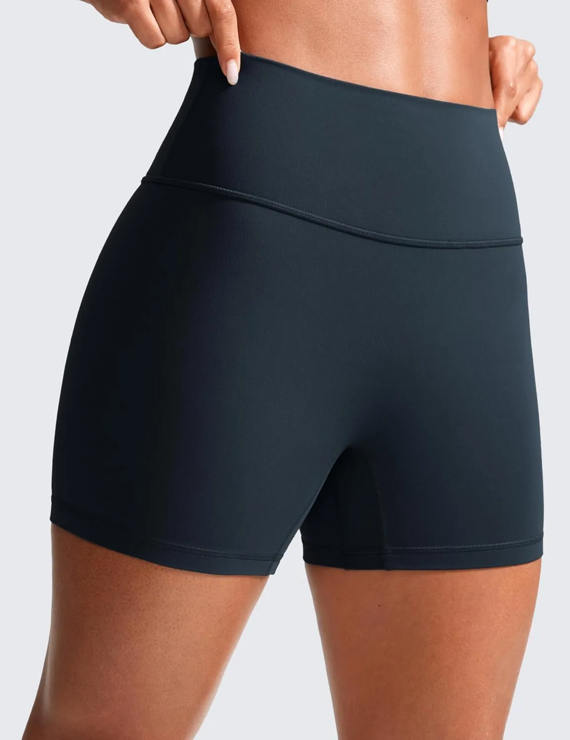 CRZ YOGA Secretsculpt Womens Butterlift High Waist Scrunch Butt Biker Shorts 4 Inches - No Front Seam Workout Gym Booty