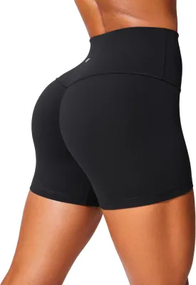 CRZ YOGA Secretsculpt Womens Butterlift High Waist Scrunch Butt Biker Shorts 4 Inches - No Front Seam Workout Gym Booty