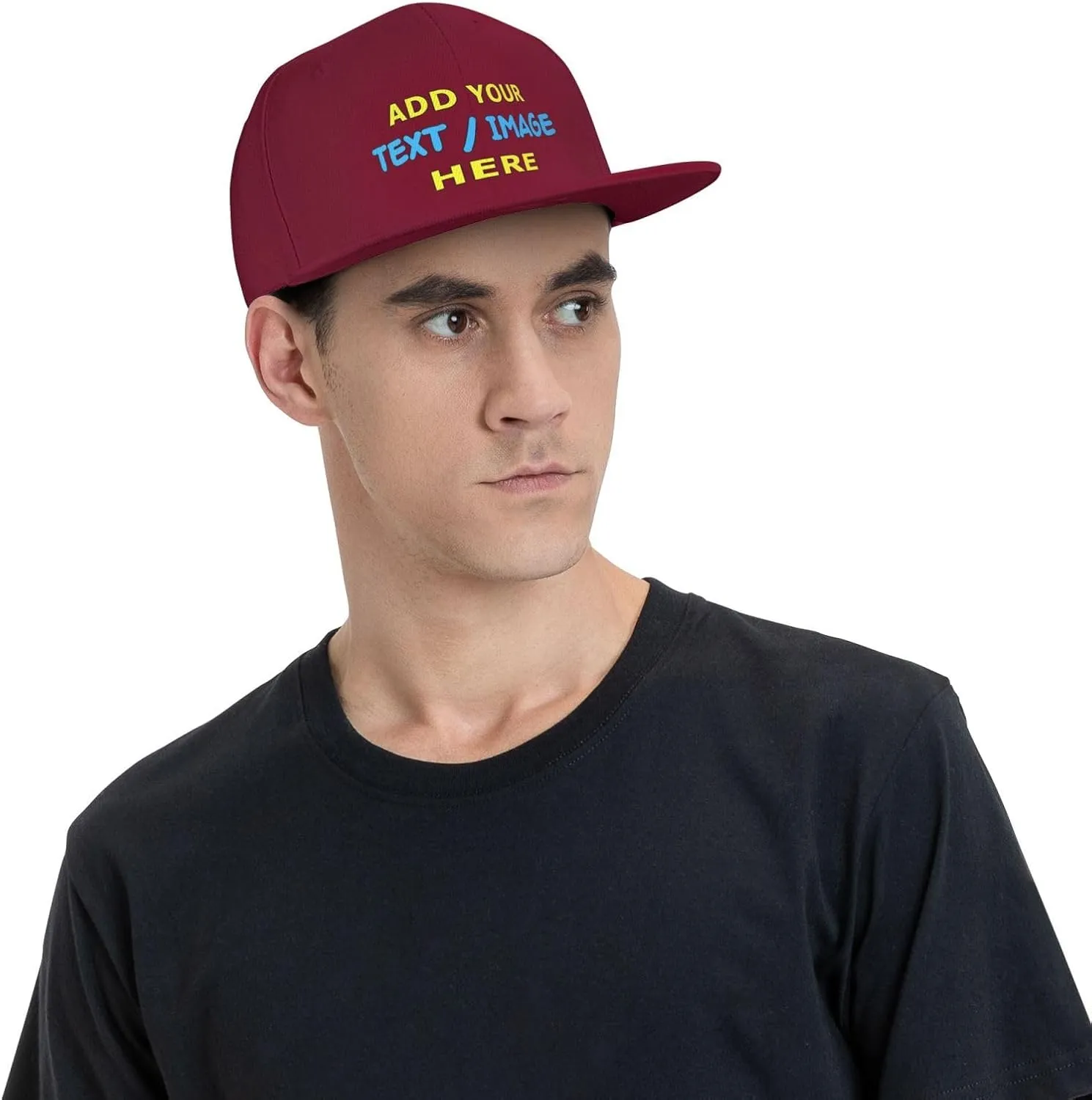 Custom Hat Personalized Flat Bill Snapback Hats for Men Women Design Your Own Image/Text/Logo Baseball Cap Gift