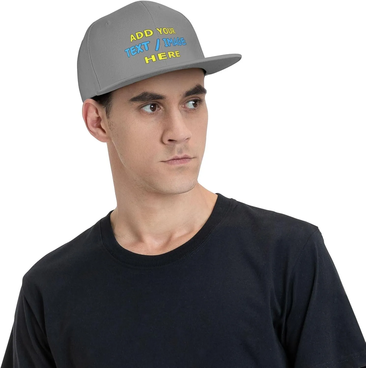 Custom Hat Personalized Flat Bill Snapback Hats for Men Women Design Your Own Image/Text/Logo Baseball Cap Gift