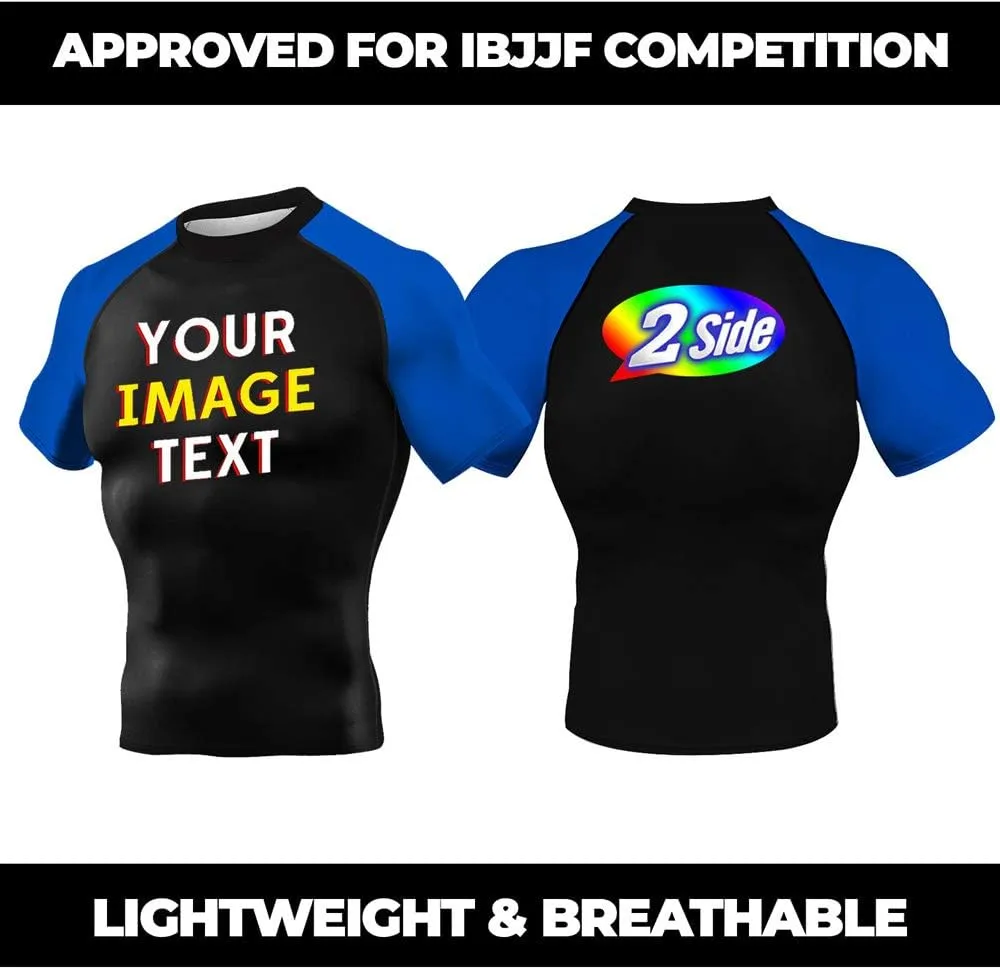 Custom Your Own Print Front & Back BJJ Foundation Rash Guard - Ranked No Gi Jiu Jitsu Rashguard