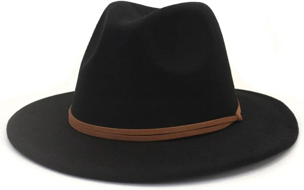Fedora Hats Women Men Wide Brim Church Top Hat Artificial Woolf Elted Jazz Cap Panama Hat
