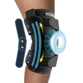 Fit Geno Hinged Knee Brace for Meniscus Tear: Adjustable Knee Support for Knee Pain w/Side Stabilizers & Hinges for Injury or Surgery Recovery - Men and Women FSA or HSA Eligible