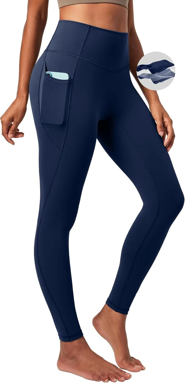 Heathyoga Compression Leggings for Women Tummy Control No Front Seam Leggings with Pockets for Women Workout Yoga Pants