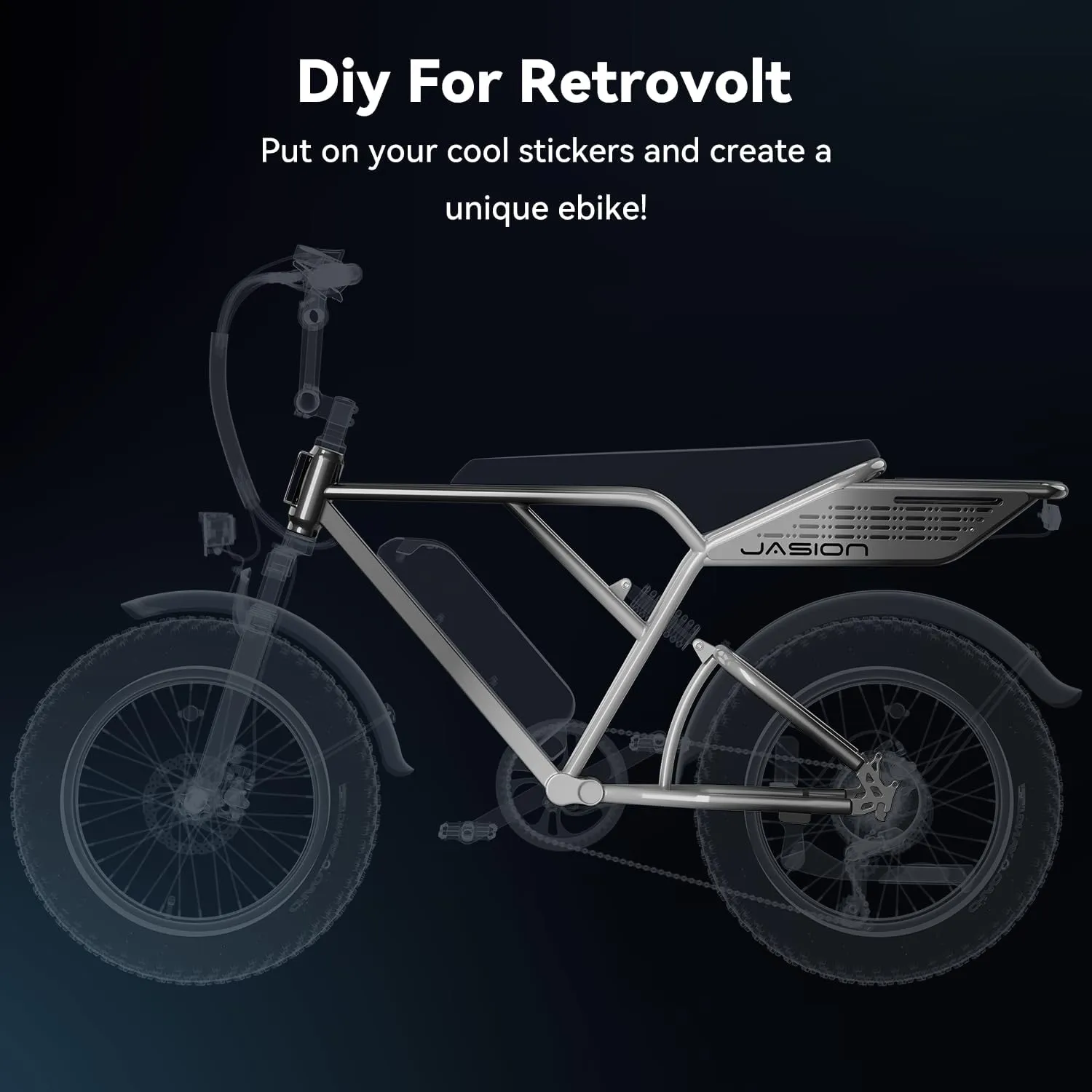 Jasion RetroVolt Electric Bike for Adults,1500W Peak Motor & 30MPH & 70Miles Electric Dirt Bike,Dual Suspension Ebikes for Adults, 20" Fat Tire Ebike with 48V 13Ah Battery Electric Mountain Bike