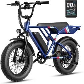Jasion RetroVolt Electric Bike for Adults,1500W Peak Motor & 30MPH & 70Miles Electric Dirt Bike,Dual Suspension Ebikes for Adults, 20" Fat Tire Ebike with 48V 13Ah Battery Electric Mountain Bike