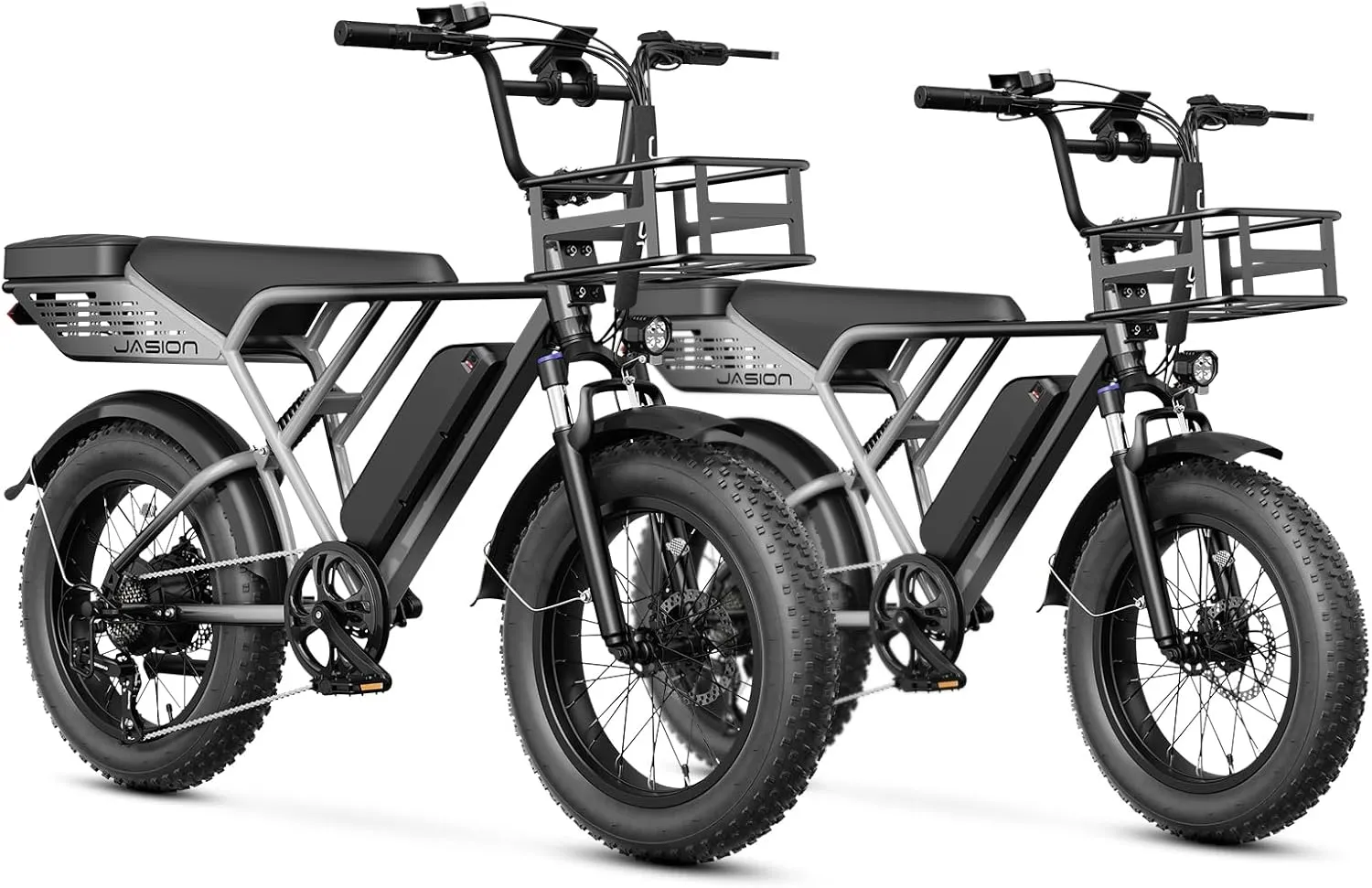Jasion RetroVolt Electric Bike for Adults,1500W Peak Motor & 30MPH & 70Miles Electric Dirt Bike,Dual Suspension Ebikes for Adults, 20" Fat Tire Ebike with 48V 13Ah Battery Electric Mountain Bike
