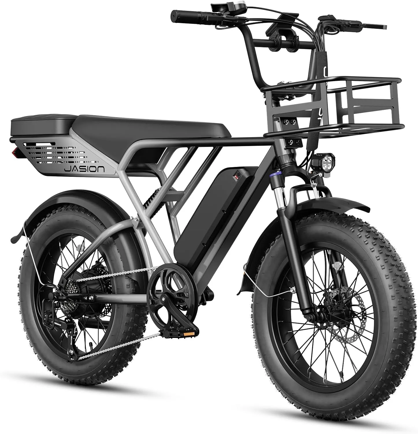 Jasion RetroVolt Electric Bike for Adults,1500W Peak Motor & 30MPH & 70Miles Electric Dirt Bike,Dual Suspension Ebikes for Adults, 20" Fat Tire Ebike with 48V 13Ah Battery Electric Mountain Bike