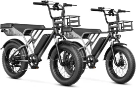 Jasion RetroVolt Electric Bike for Adults,1500W Peak Motor & 30MPH & 70Miles Electric Dirt Bike,Dual Suspension Ebikes for Adults, 20" Fat Tire Ebike with 48V 13Ah Battery Electric Mountain Bike
