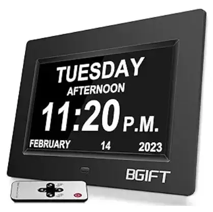 Large Characters Digital Alarm Clock with Day and Date Display