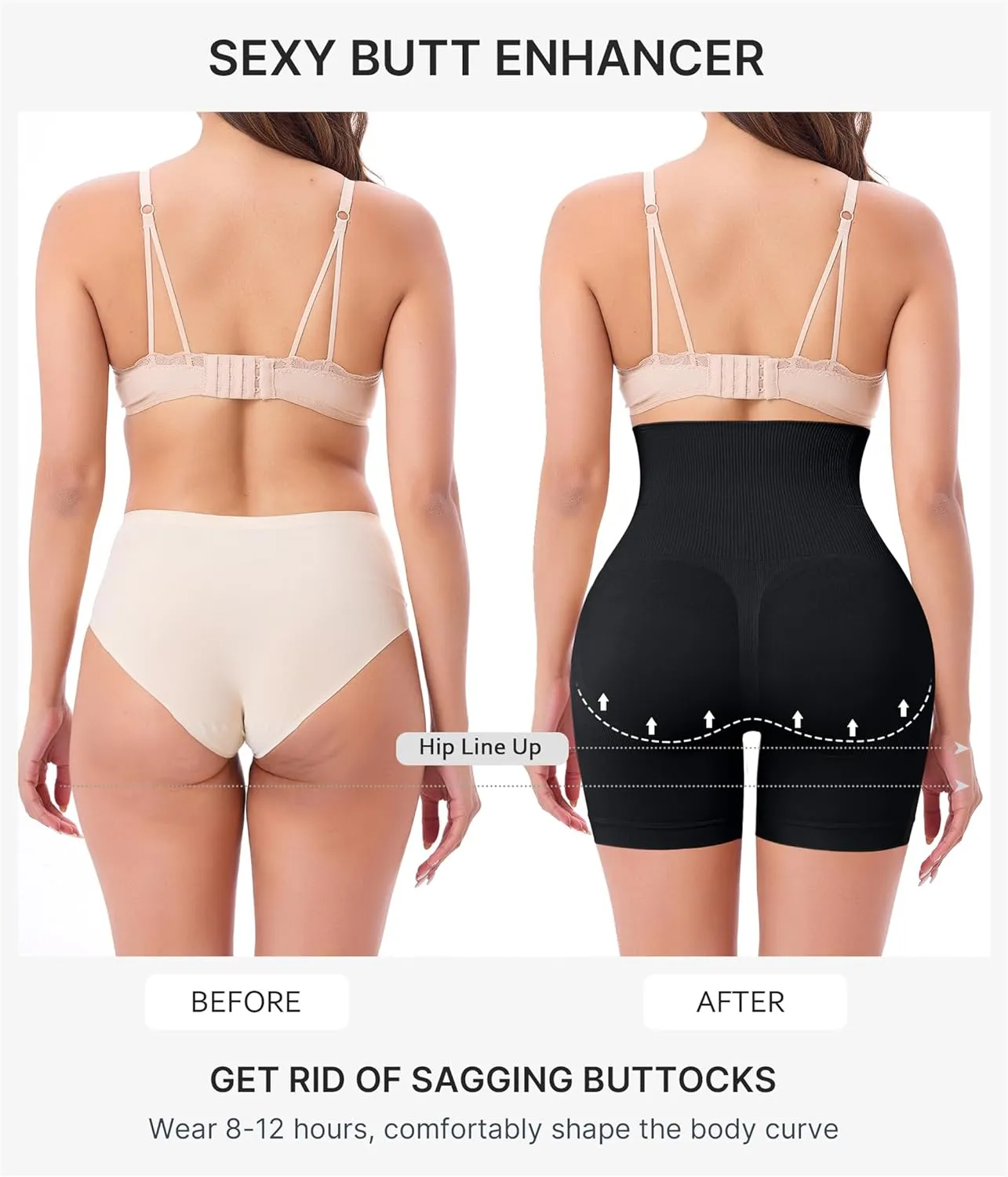 Nebility Tummy Control Shapewear Shorts High Waist Butt Lifting Panties Seamless Body Shaper Thigh Slimmer