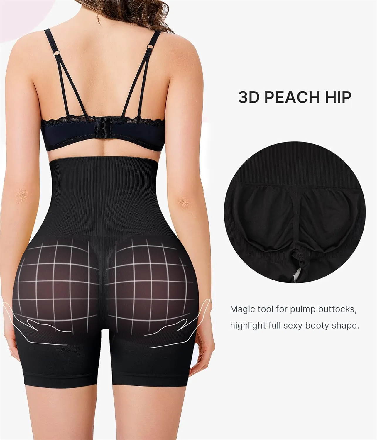 Nebility Tummy Control Shapewear Shorts High Waist Butt Lifting Panties Seamless Body Shaper Thigh Slimmer