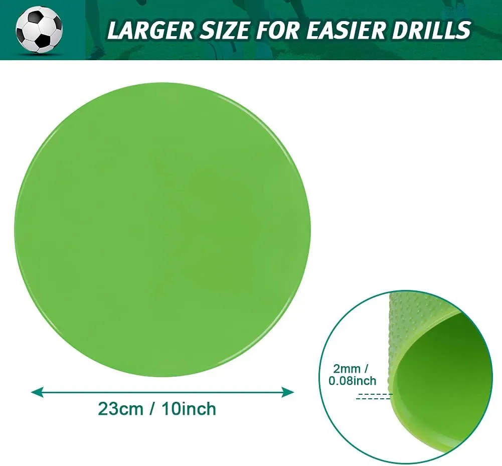 Poly Spots Spot Markers for Gym Floor 9inch 10inch 6/12/18/36 Pcs Flat Cones Non-Slip Rubber Floor Dots Circles for Kids Sports Soccer Basketball Agility Training Dance Classroom