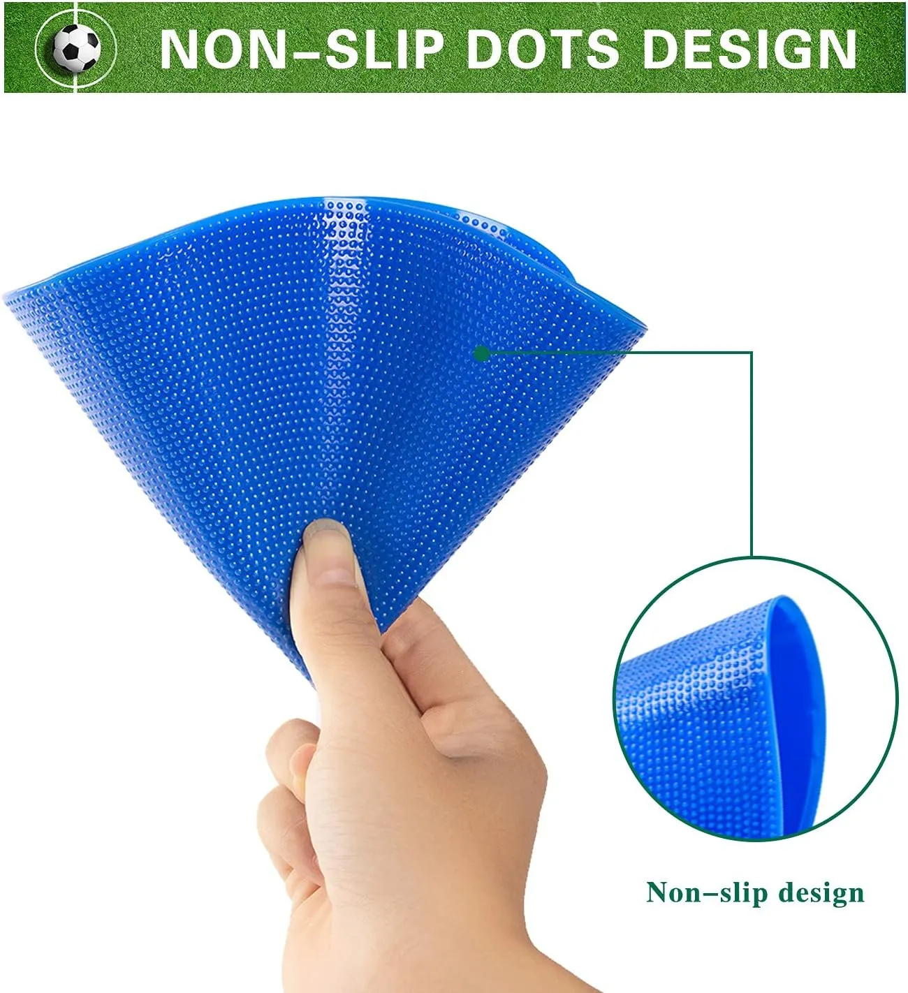 Spot Markers 18 Pcs 9 Inch 10 Inch Non Slip Rubber Floor Markers Flat Field Cones Poly Dots for Soccer Basketball Sports Speed Agility Training and Drills
