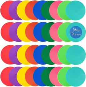 Spot Markers 18 Pcs 9 Inch 10 Inch Non Slip Rubber Floor Markers Flat Field Cones Poly Dots for Soccer Basketball Sports Speed Agility Training and Drills