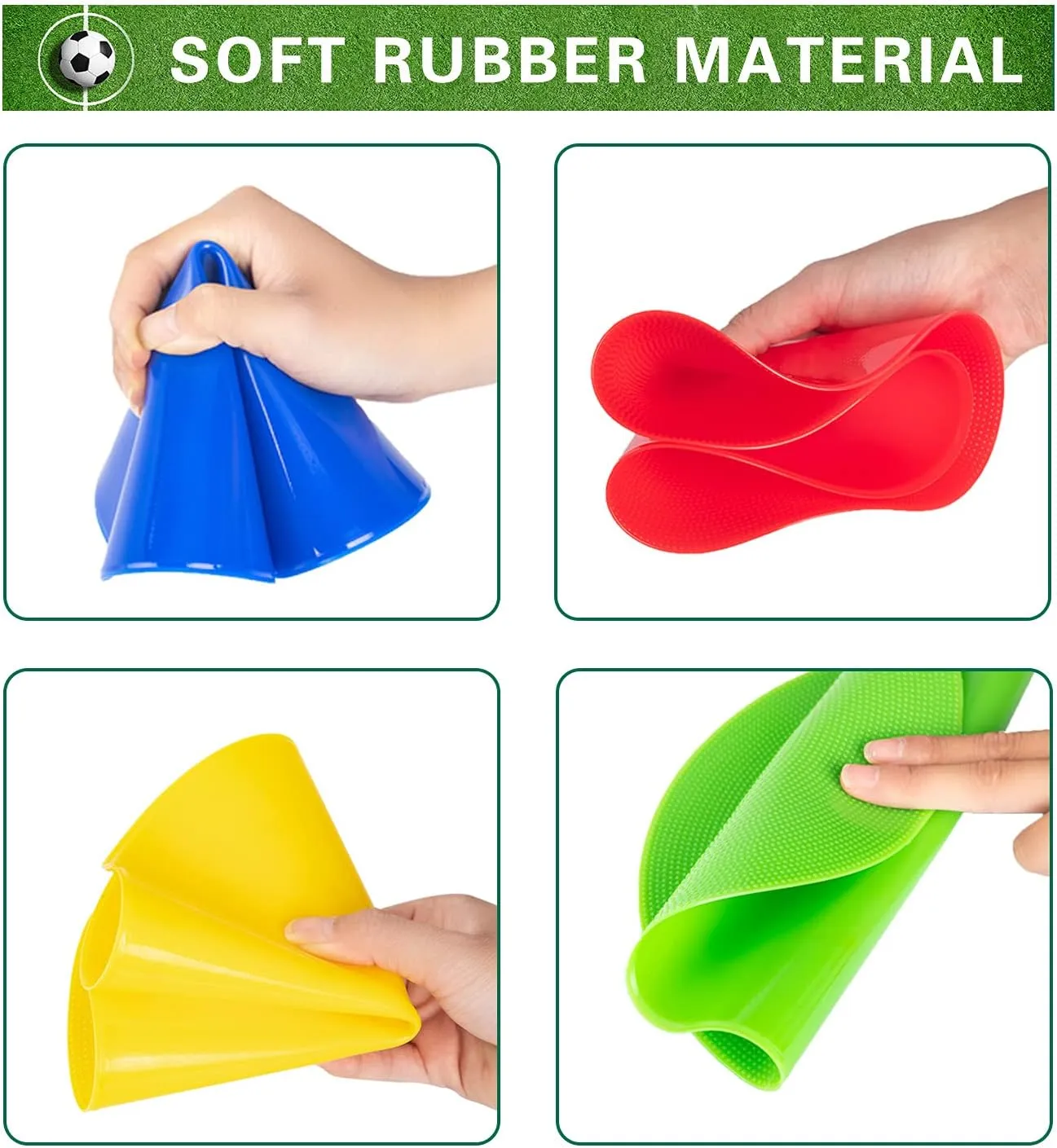 Spot Markers 18 Pcs 9 Inch 10 Inch Non Slip Rubber Floor Markers Flat Field Cones Poly Dots for Soccer Basketball Sports Speed Agility Training and Drills