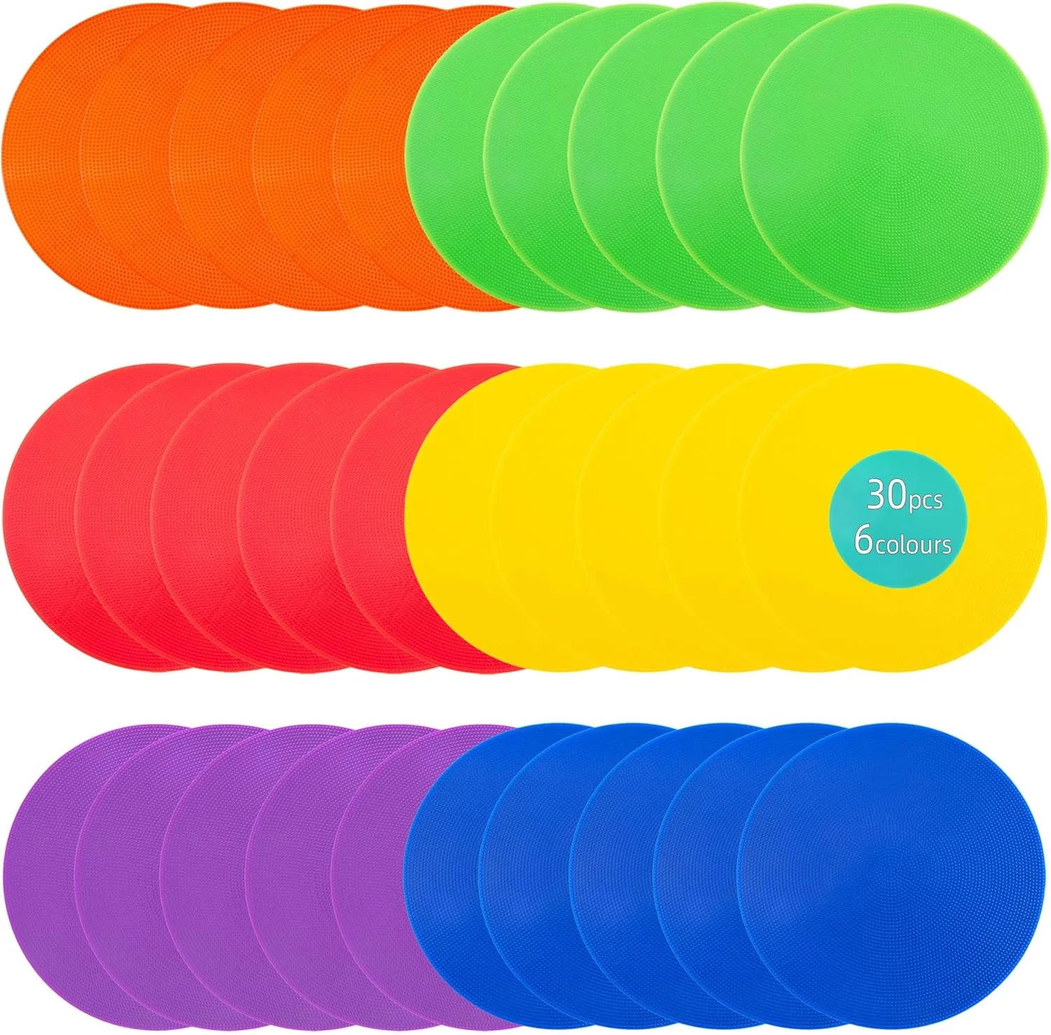 Spot Markers 6 Inch 9 Inch Non Slip Rubber Floor Markers Flat Field Cones Poly Dots for Soccer Basketball Sports Speed Agility Training and Drills