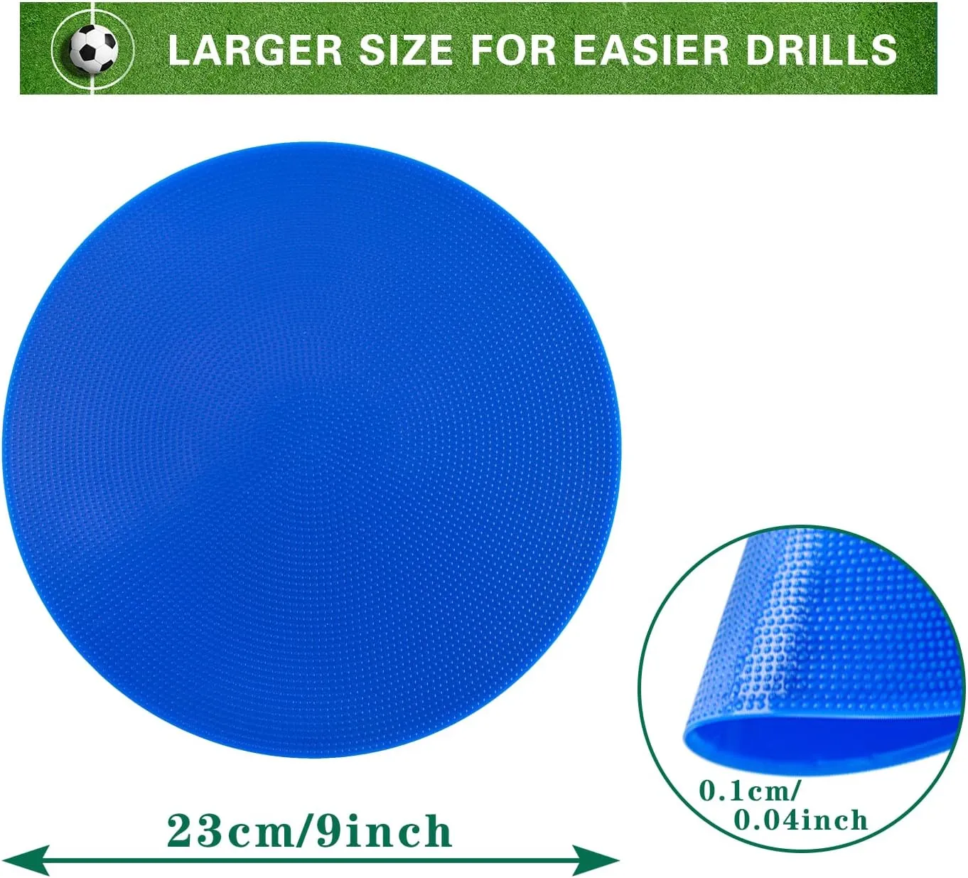 Spot Markers 6 Inch 9 Inch Non Slip Rubber Floor Markers Flat Field Cones Poly Dots for Soccer Basketball Sports Speed Agility Training and Drills