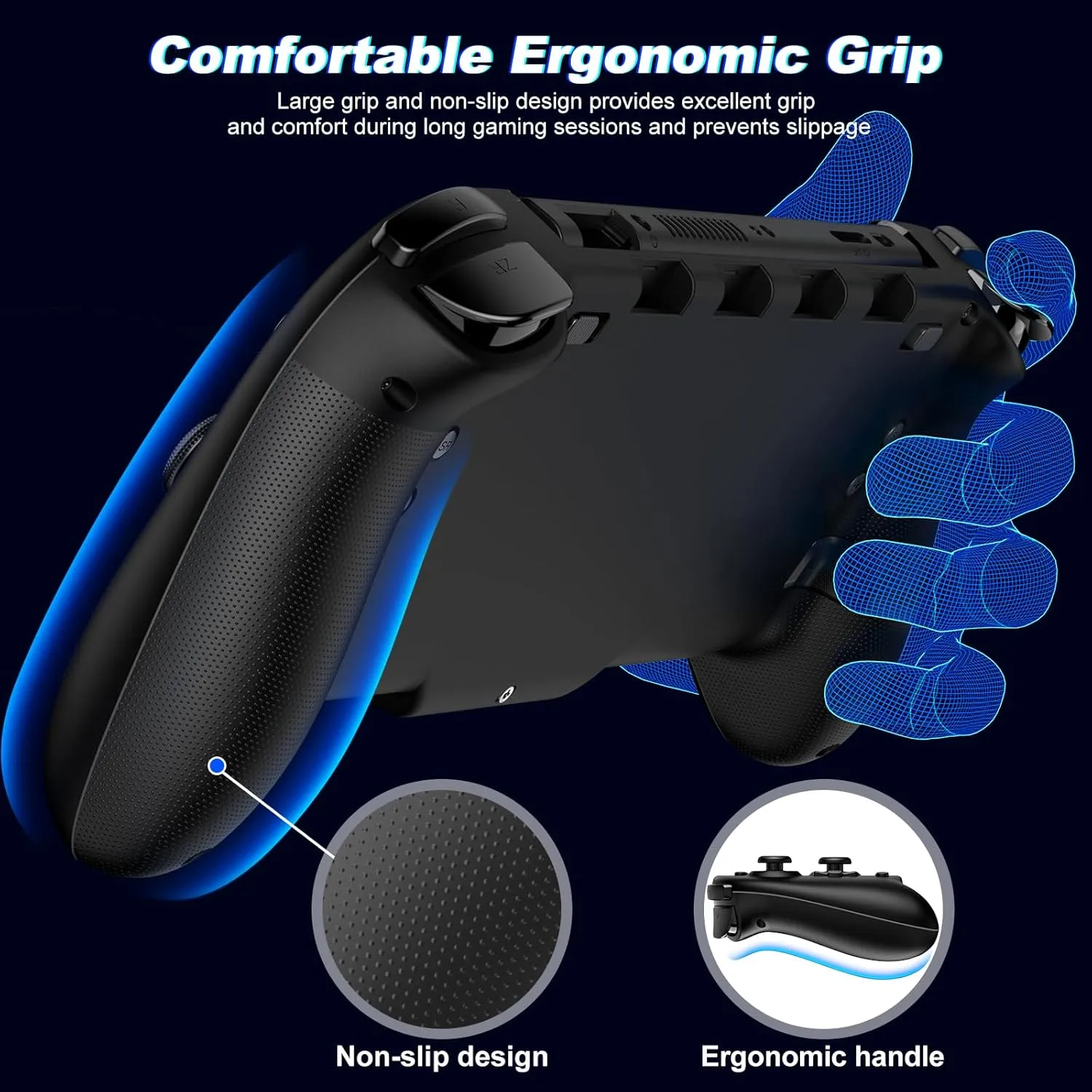 Switch Controllers, Wireless Pro Controller Replacement for Nintendo Switch Controller/OLED, One-Piece Ergonomic Handheld Controller with Programmable/Turbo/Wakeup, Black