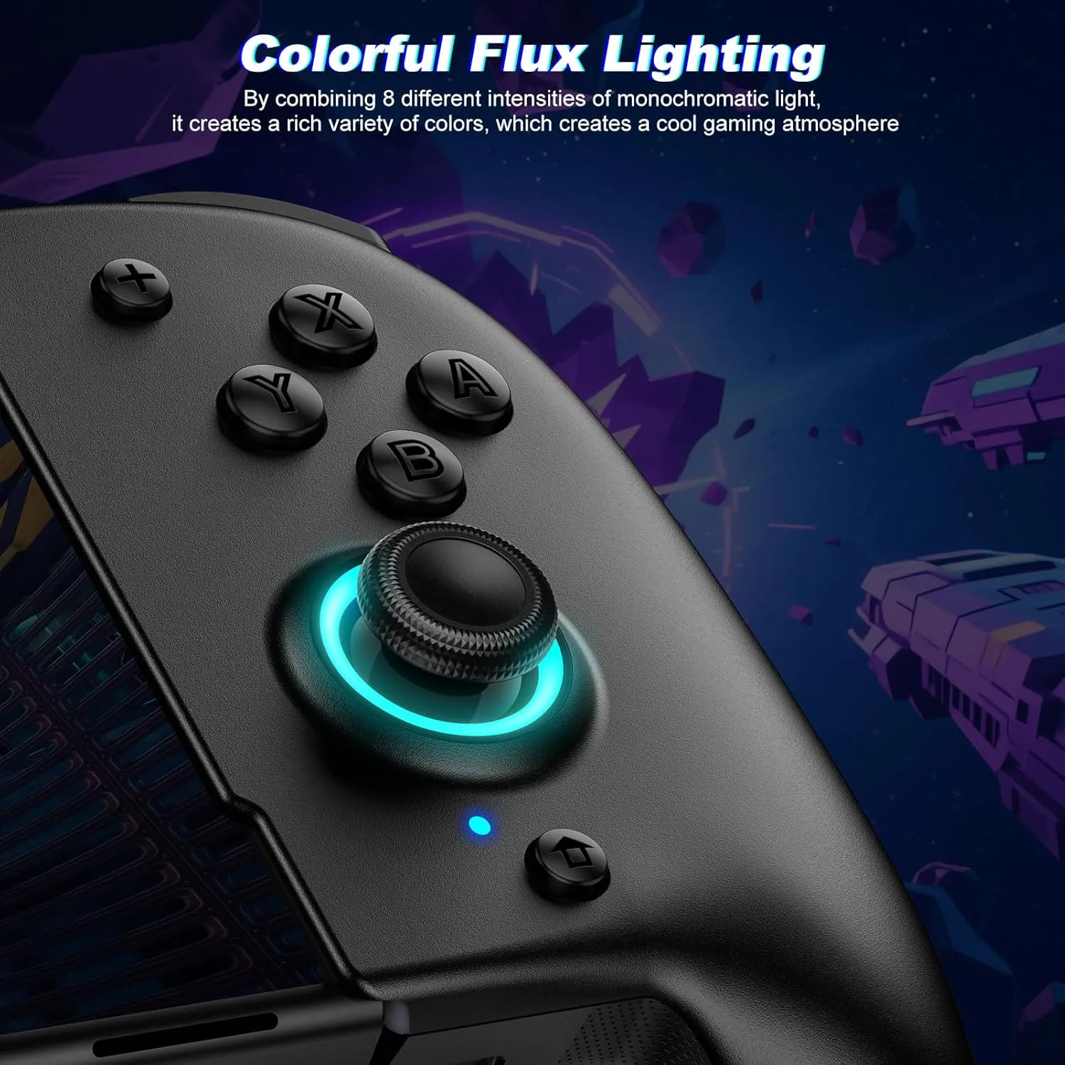 Switch Controllers, Wireless Pro Controller Replacement for Nintendo Switch Controller/OLED, One-Piece Ergonomic Handheld Controller with Programmable/Turbo/Wakeup, Black