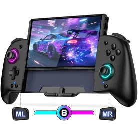 Switch Controllers, Wireless Pro Controller Replacement for Nintendo Switch Controller/OLED, One-Piece Ergonomic Handheld Controller with Programmable/Turbo/Wakeup, Black