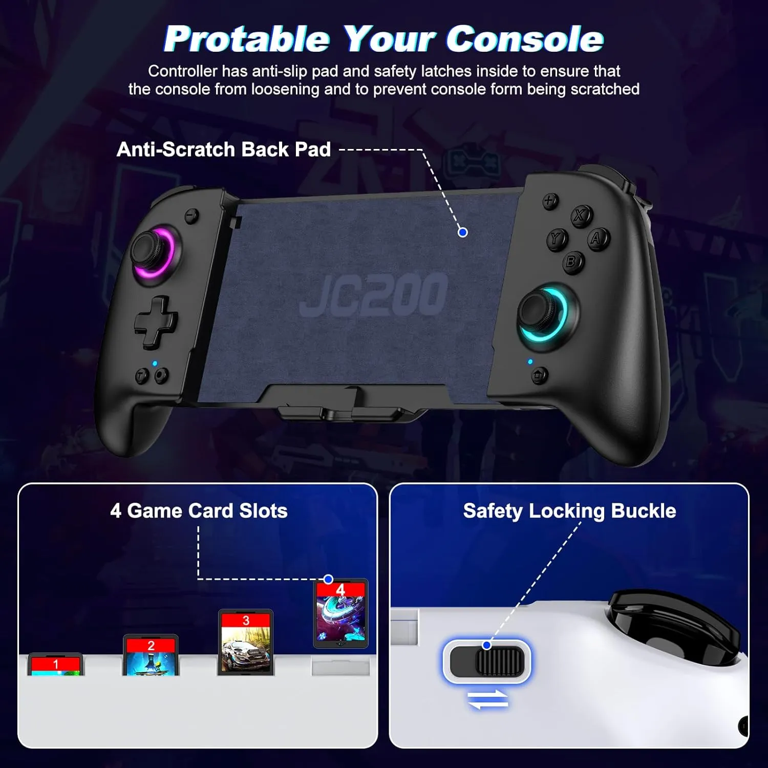 Switch Controllers, Wireless Pro Controller Replacement for Nintendo Switch Controller/OLED, One-Piece Ergonomic Handheld Controller with Programmable/Turbo/Wakeup, Black