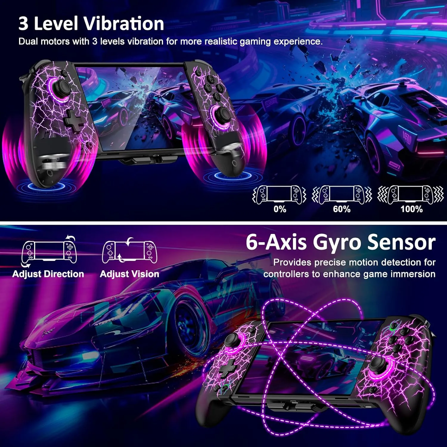 Switch Controllers, Wireless Switch Pro Controller Replacement for Nintendo Switch Controller/OLED, Hall Effect One-Piece Joypad Controller with Programmable/Dual Vibration/TURBO/Wakeup