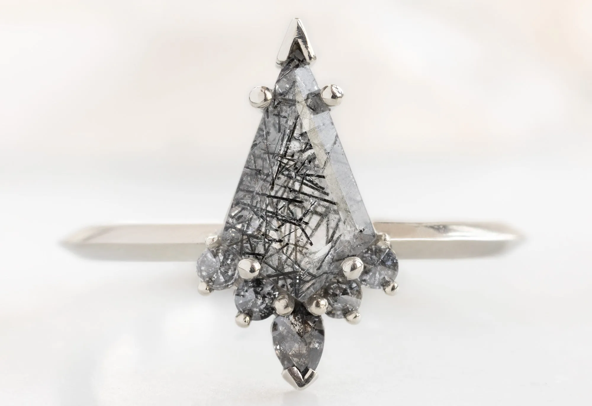 The Aster Ring with a 1.09ct Kite-Shaped Tourmaline In Quartz