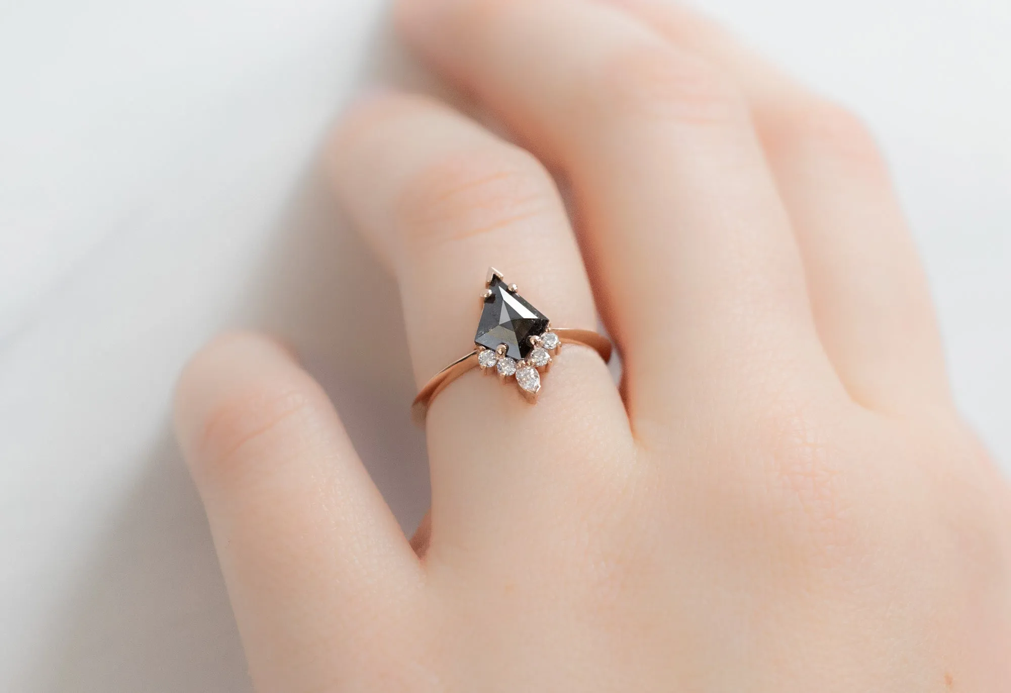 The Aster Ring with a .81ct Kite-Shaped Black Diamond