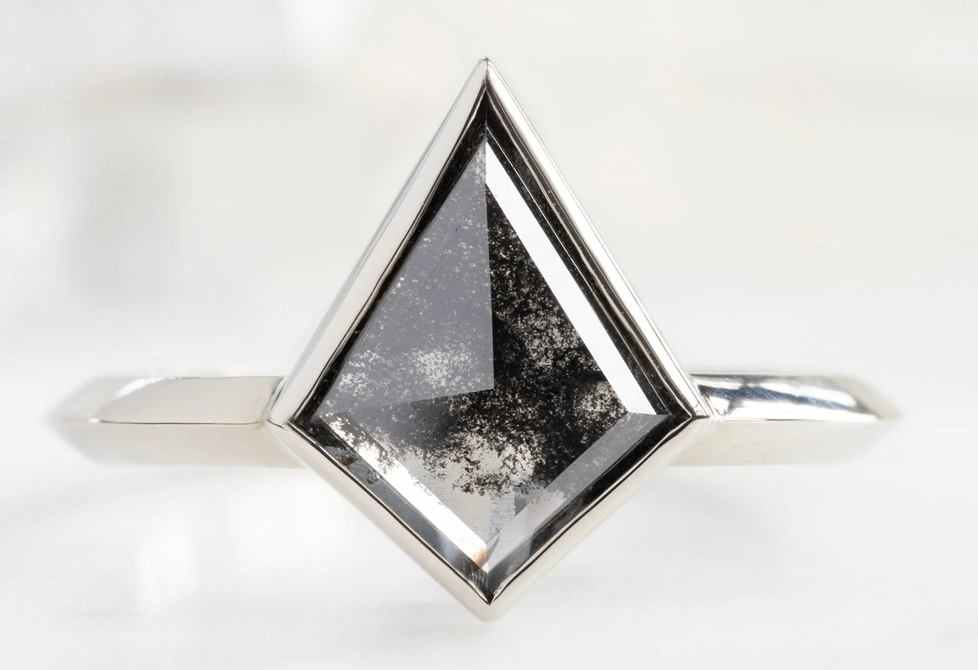 The Hazel Ring with a 1.18ct Black Kite-Shaped Diamond