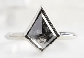The Hazel Ring with a 1.18ct Black Kite-Shaped Diamond