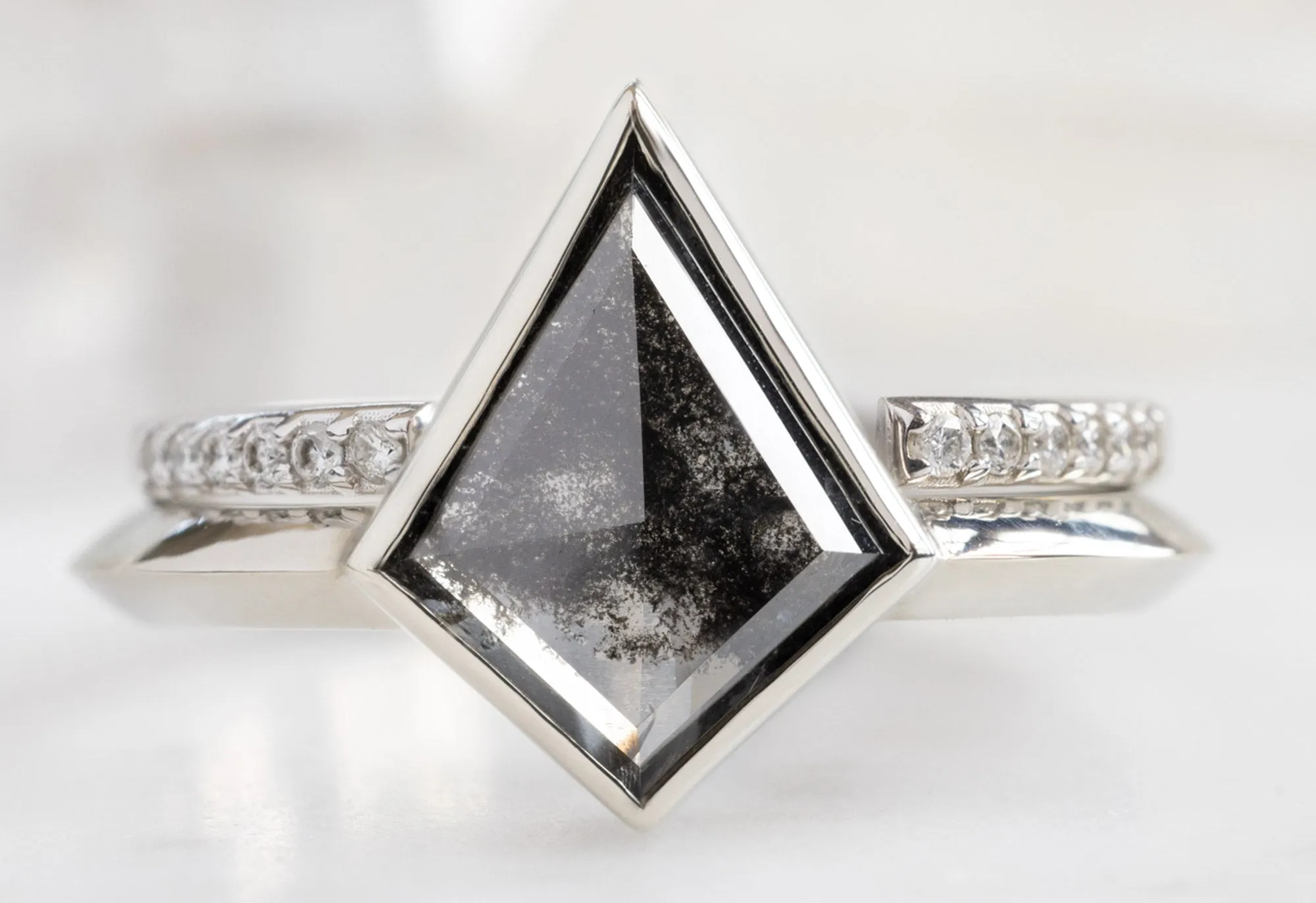 The Hazel Ring with a 1.18ct Black Kite-Shaped Diamond