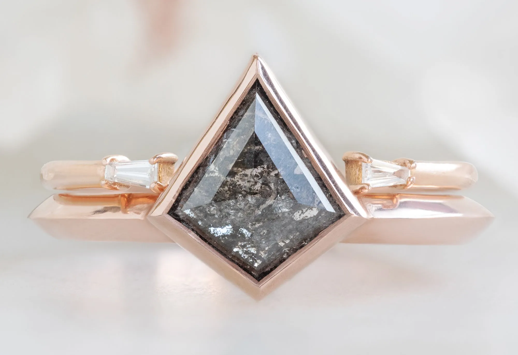 The Hazel Ring with a .93ct Kite-Shaped Black Diamond