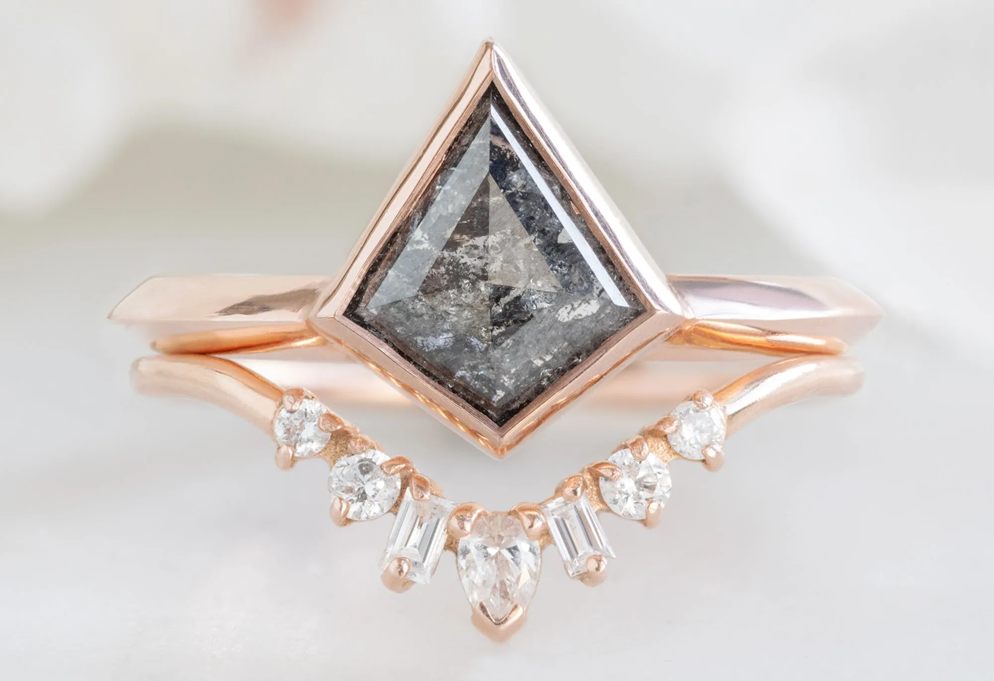 The Hazel Ring with a .93ct Kite-Shaped Black Diamond