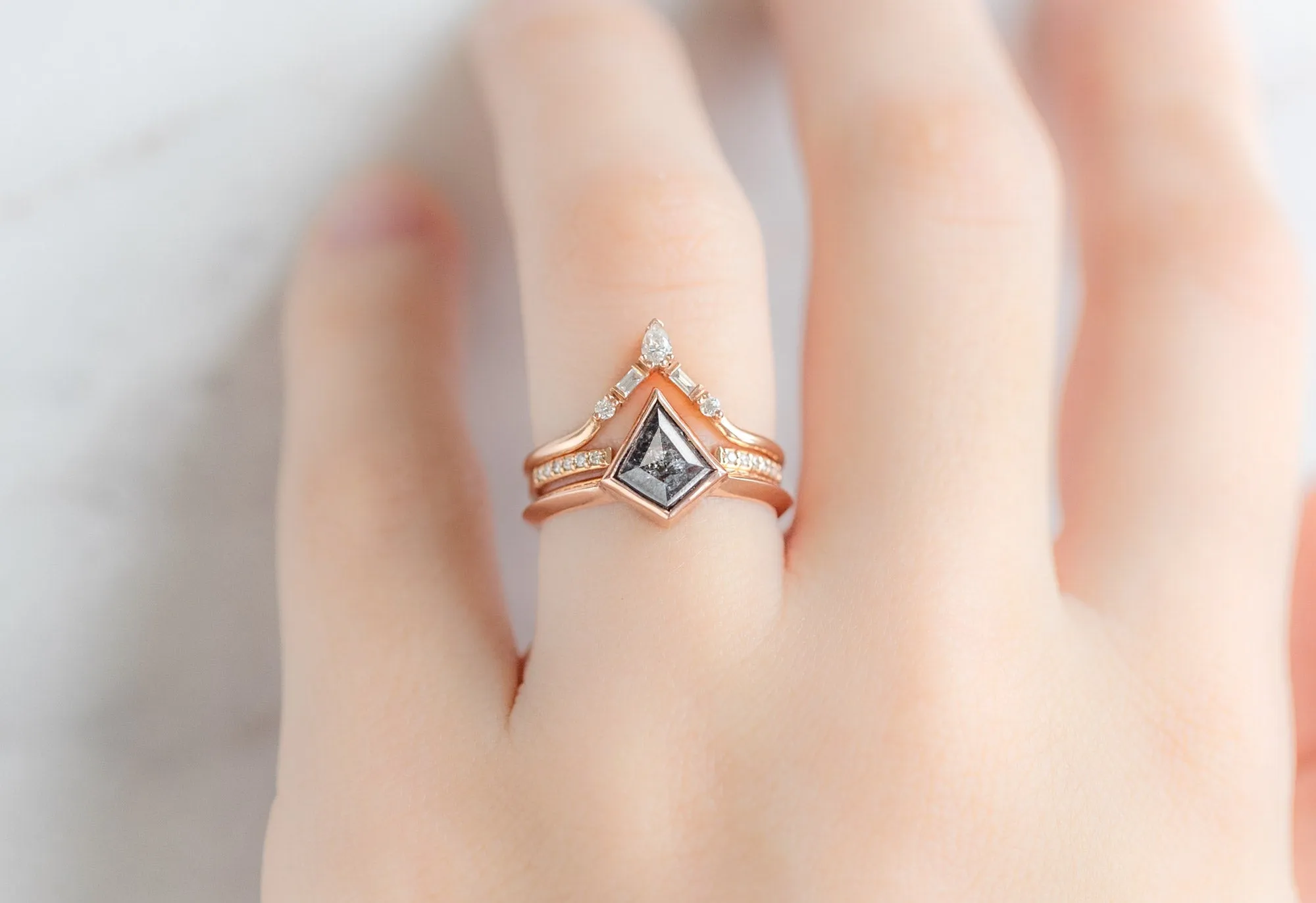The Hazel Ring with a .93ct Kite-Shaped Black Diamond