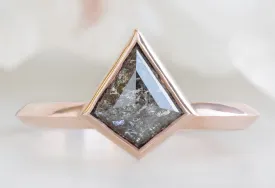 The Hazel Ring with a .93ct Kite-Shaped Black Diamond