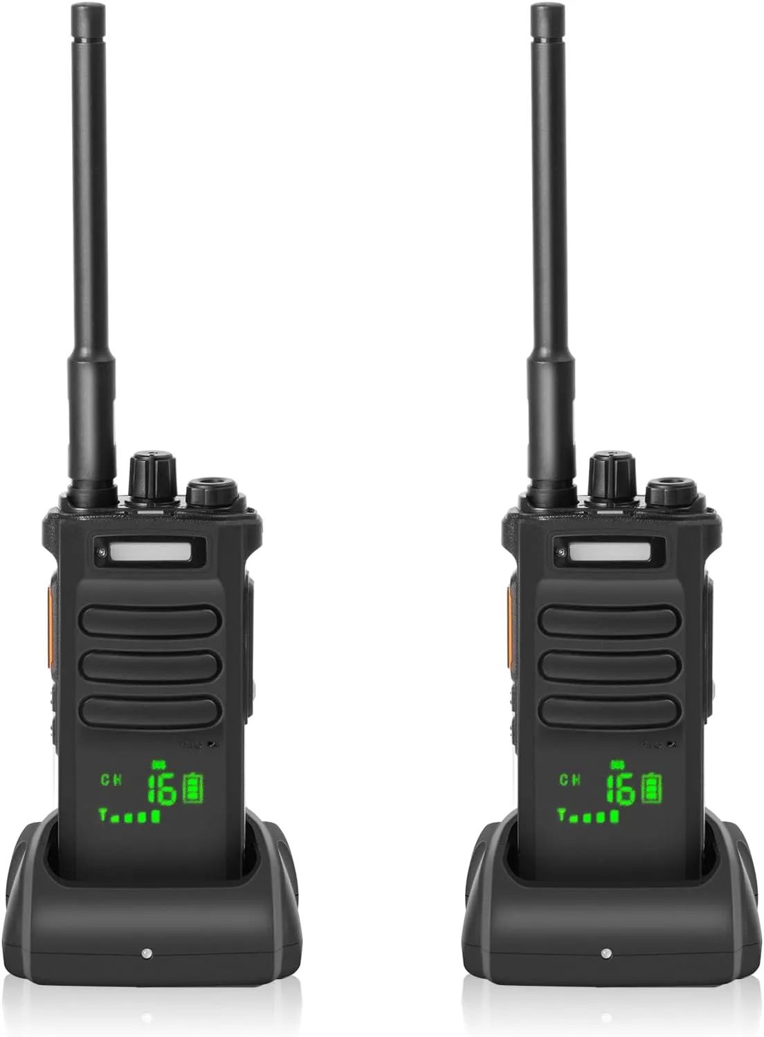 Two Way Radios Long Range, Heavy Duty WalkieTalkies with 2500mAh Battery Rechargeable, Professional walkie Talkie with Flashlight, Wireless Clone, Remote Alarm, for Hiking, Offroad(2 Pack)