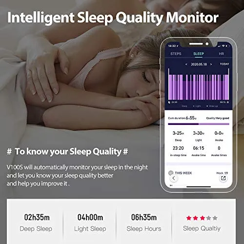V100S Fitness Tracker with Body Temperature Heart Rate Blood Pressure Sleep Health Monitor, Activity Tracker, Step Calorie Counter Pedometer Watch for Men Women Teens (Red)